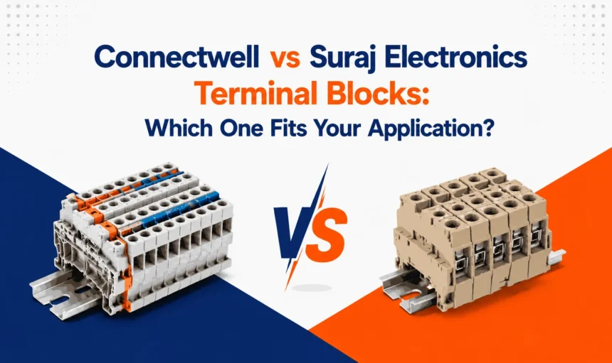 Compare Connectwell vs Suraj Electronics terminal blocks by application, quality, features and cost to choose the right option for your panel.