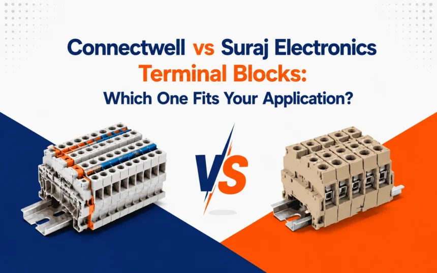 Compare Connectwell vs Suraj Electronics terminal blocks by application, quality, features and cost to choose the right option for your panel.